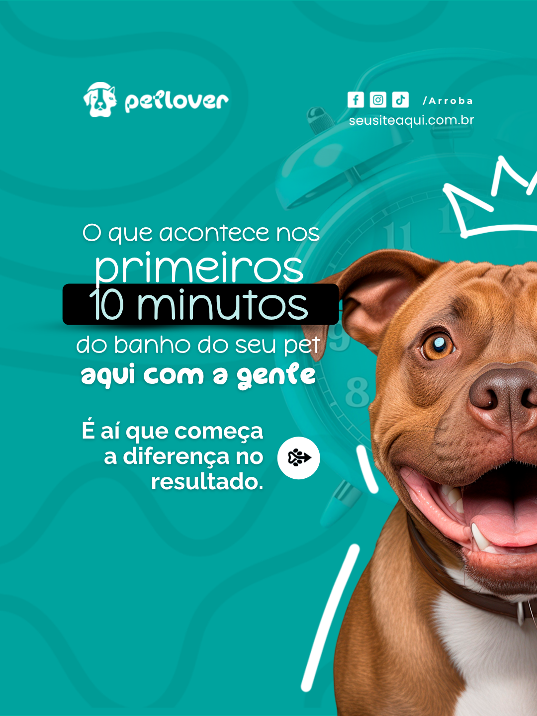 Arte de venda direta sobre o atendimento no banho